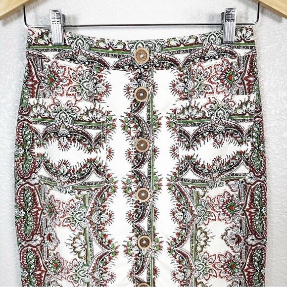 Maeve by Anthropologie Women’s Kaleidoscope Button-Front Pencil Skirt Size 0 - Picture 3 of 12